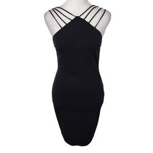 Tobi Black Mini Bodycon Dress with Strappy Shoulders Size XS NWT Black Dress
